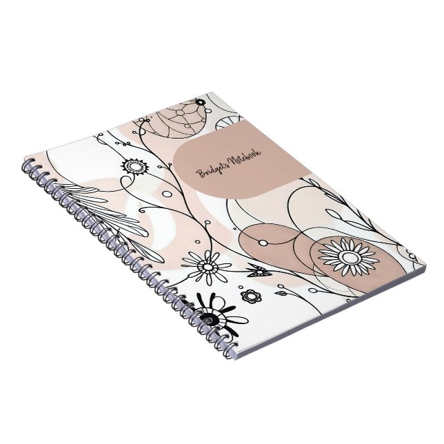 Earthy Abstract Boho Modern Designs Notebook (Right Side)