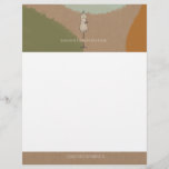 Earthy Abstract Dress Form Fashion Business Retail Letterhead<br><div class="desc">Illustration of a dress form with cream color dress and black paint splatter.  Background is cardstock inspired with abstract brushstroke design with earthy color palette.</div>