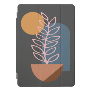 Earthy Abstract Geometric Botanical Art in Gray  iPad Pro Cover