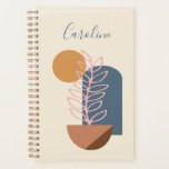 Earthy Abstract Geometric Botanical Personalized Planner<br><div class="desc">Earthy Abstract Geometric Botanical Art Personalized Planner</div>