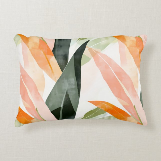 Earthy Abstract Leaf Pattern  Accent Pillow (Front)