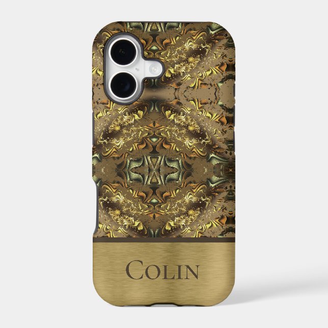 Earthy Abstract Monogram Iphone Case (Back)