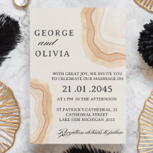 Earthy Abstract Watercolor Agate  Wedding 