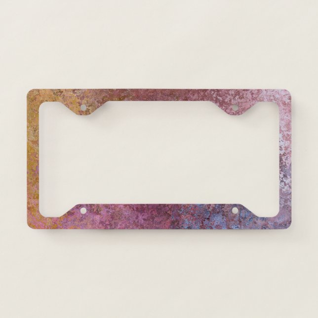 Earthy Alcohol Ink Abstract License Plate Frame (Front)