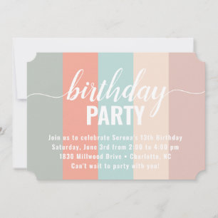 Earthy and Muted Color Swatch Birthday Invitation