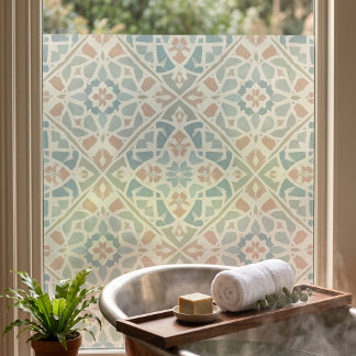 Earthy Arabesque | Watercolor Mosaic Tile Window Cling
