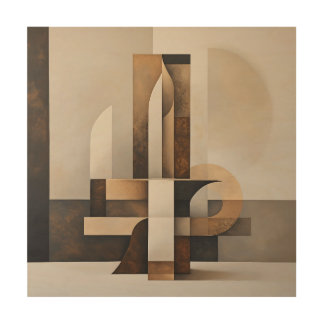 Earthy Architecture: Geometric Harmony Wood Wall Art