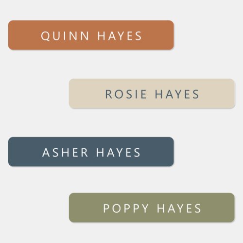 Earthy Autumn Colors Name Labels