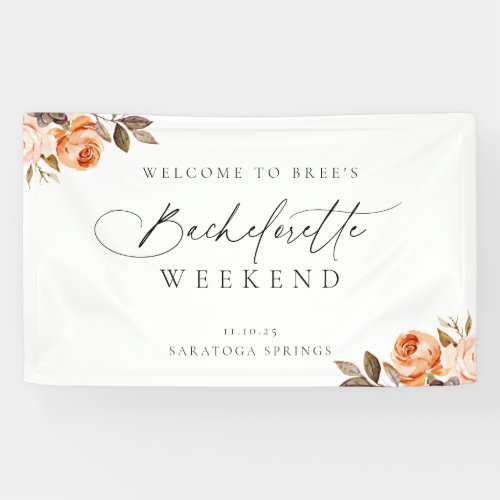 Earthy Autumn Floral Bachelorette Welcome Banner