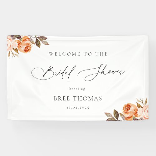 Earthy Autumn Floral Bridal Shower Welcome Banner