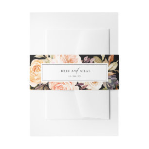Earthy Autumn Floral Wedding Invitation Belly Band