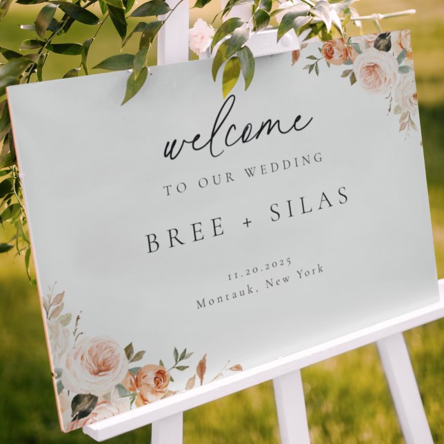 Earthy Autumn Floral Wedding Welcome Foam Board (Creator Uploaded)