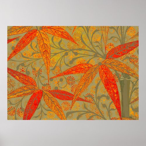 Earthy Bamboo Art Print Orange 