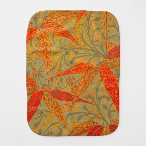 Earthy Bamboo Art Print Orange  Burp Cloth