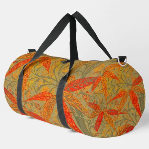 Earthy Bamboo Art Print Orange  Duffle Bag