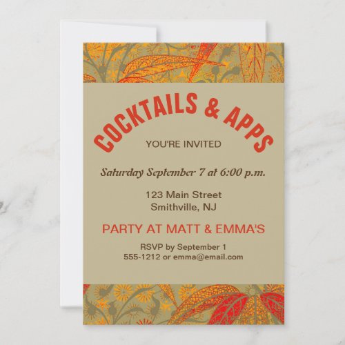 Earthy Bamboo Art Print Orange  Invitation