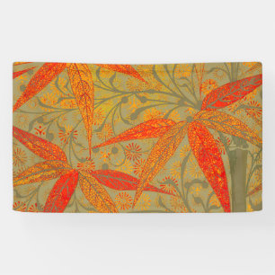 Earthy Bamboo Art Vintage Print Orange Banner