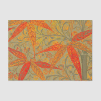 Earthy Bamboo Art Vintage Print Orange  Tissue Paper
