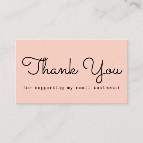 Earthy Beige Tone Thank You For Supporting Business Card