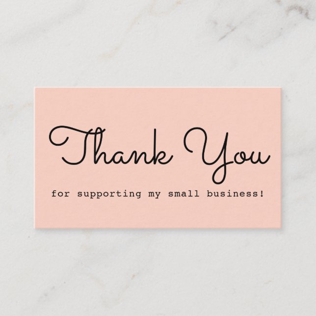 Earthy Beige Tone Thank You For Supporting Business Card (Front)