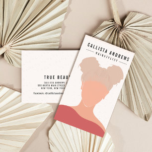 Earthy Bohemian Blonde Girl Hairstylist Business Card