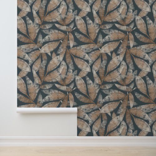 Earthy Bohemian Leaves Wallpaper