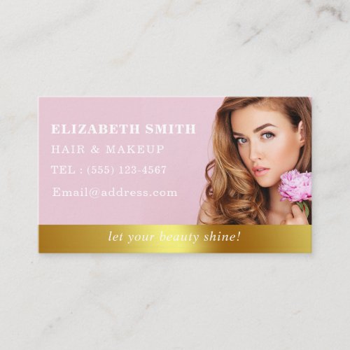 Earthy Bohemian Pink Hair Girl Hairstylist Salon  Business Card