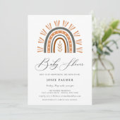Earthy Bohemian Rainbow Baby Shower Invitation (Standing Front)
