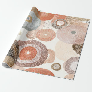 Earthy Boho Abstract Circles   Organic Design Wrapping Paper