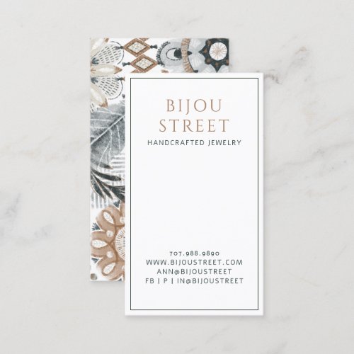 Earthy Boho Abstract Jewelry Designer Business Card