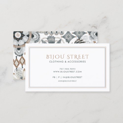 Earthy Boho Abstract Retail Clothing Business Card