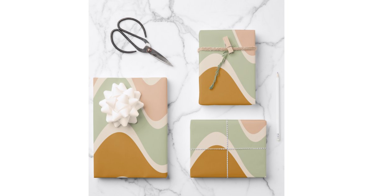 Rainbow Blush Pink Beige Boho Wrapping Paper Sheets, Zazzle in 2023