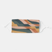Earthy Boho Abstract Wavy Swirl Lines Terracotta Adult Cloth Face Mask (Front, Folded)