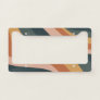 Earthy Boho Abstract Wavy Swirl Lines Terracotta   License Plate Frame