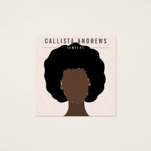 Earthy Boho Black Hair Girl Earring Display Card