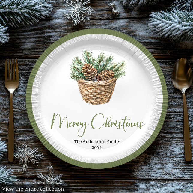 Earthy Boho Botanical Christmas Bouquet Dinner  Paper Plates (Earthy Boho Botanical Christmas Bouquet Dinner Plates)