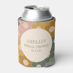 Earthy Boho Chic Vintage Custom Bridal Shower Can Cooler