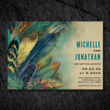 Earthy Boho Feathers | Turquoise Teal Wedding