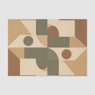 Earthy Boho Geometric Abstract Tissue Paper