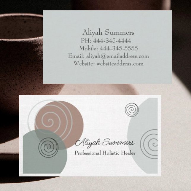 Earthy Boho Meditation and Healing Business Card  (Creator Uploaded)
