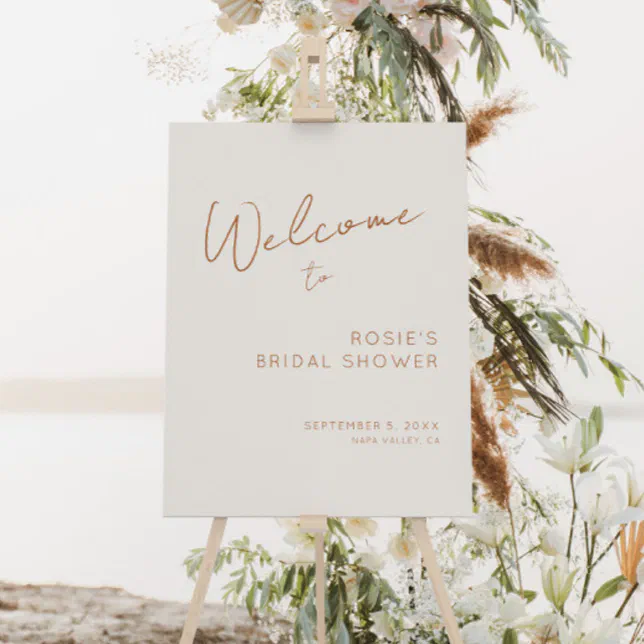 Earthy Boho Minimal Welcome Sign | Zazzle