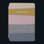 Earthy Boho Modern Abstract Stripes Personalized iPad Mini Cover<br><div class="desc">This modern design features abstract organic stripe shapes in a beautiful earth tone palette of dusty purple,  grey,  and ochre,  personalized with your name.</div>