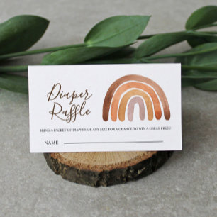 Earthy Boho Rainbow Baby Shower Diaper Raffle Enclosure Card