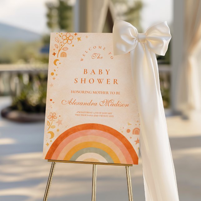 Earthy Boho Rainbow Baby Shower Foam Board (Creator Uploaded)
