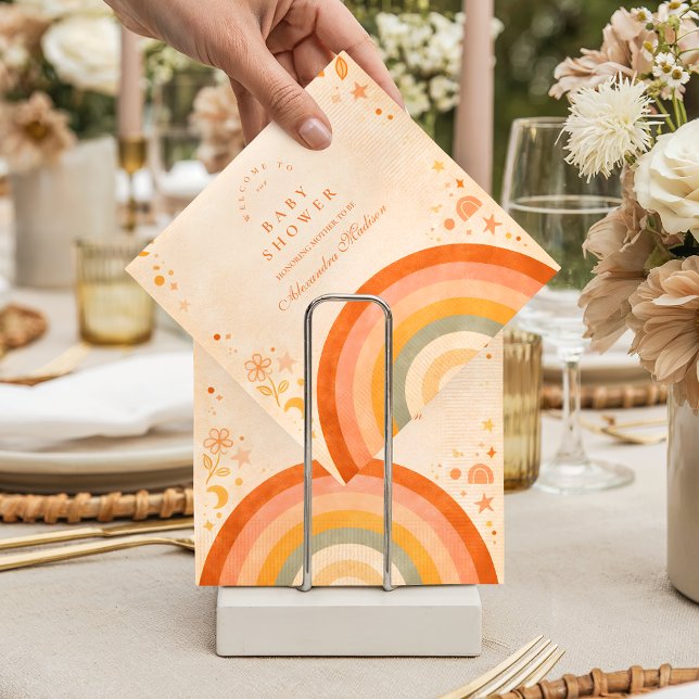 Earthy Boho Rainbow Baby Shower Napkins (Creator Uploaded)