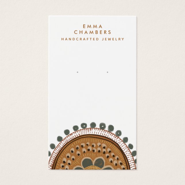 Earthy Boho Rustica Earring Jewelry display Card (Front)
