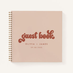 Earthy Boho Terracotta Pink Wedding Guest Book