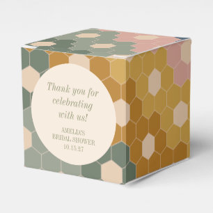 Earthy Boho Vintage Custom Bridal Shower Thank You Favor Boxes