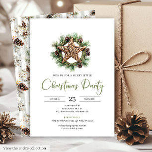 Earthy Boho Watercolor Botanical Christmas Invite