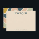 Earthy Boho Wavy Lines Teal Custom Bridal Shower Thank You Card<br><div class="desc">Earthy Boho Abstract Wavy Teal Custom Bridal Shower Thank You Card</div>